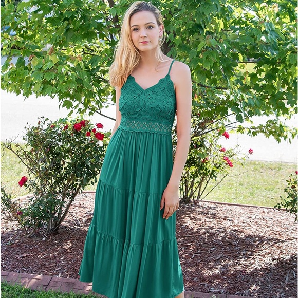 Dokuritu Free Spirit Crochet Lace Maxi Dress, L - BNWOT | NBW - Picture 3 of 8